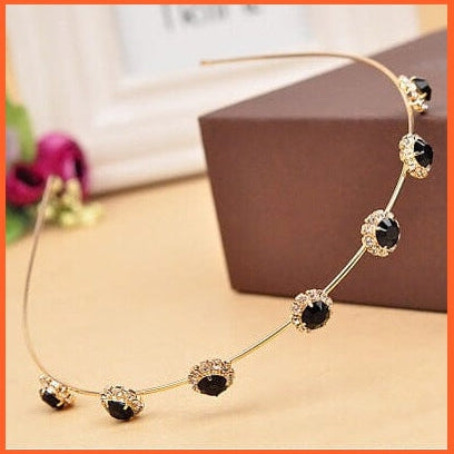 whatagift.com.au Headband Colorful Rhinestone Flower Leaf Hair Hoop Headband | Women Bezel Hair Band