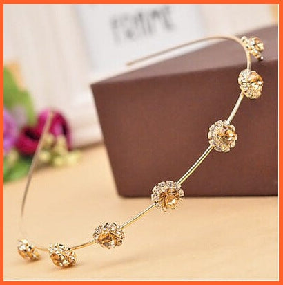 whatagift.com.au Headband Colorful Rhinestone Flower Leaf Hair Hoop Headband | Women Bezel Hair Band