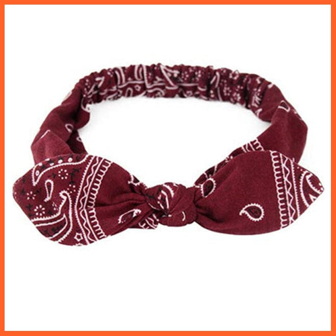whatagift.com.au Headband Copy of New Boho Soft Solid Print Headbands | Vintage Cross Knot Elastic Turban Bandanas