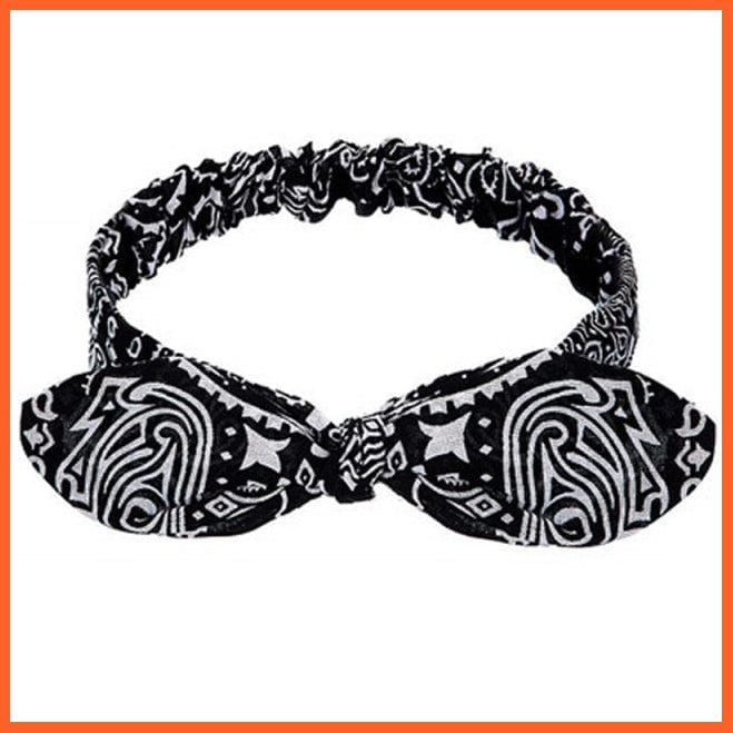 whatagift.com.au Headband Copy of New Boho Soft Solid Print Headbands | Vintage Cross Knot Elastic Turban Bandanas