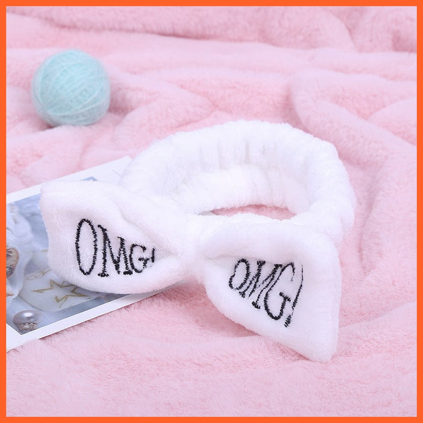 whatagift.com.au Headband Copy of New OMG Letter Coral Fleece Bow Hairbands | Headwear Turban Hair Accessories