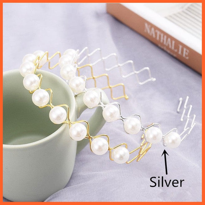 whatagift.com.au Headband FA-17 New Fashion Pearls Hair Band | Versatile Simple Headband for Women