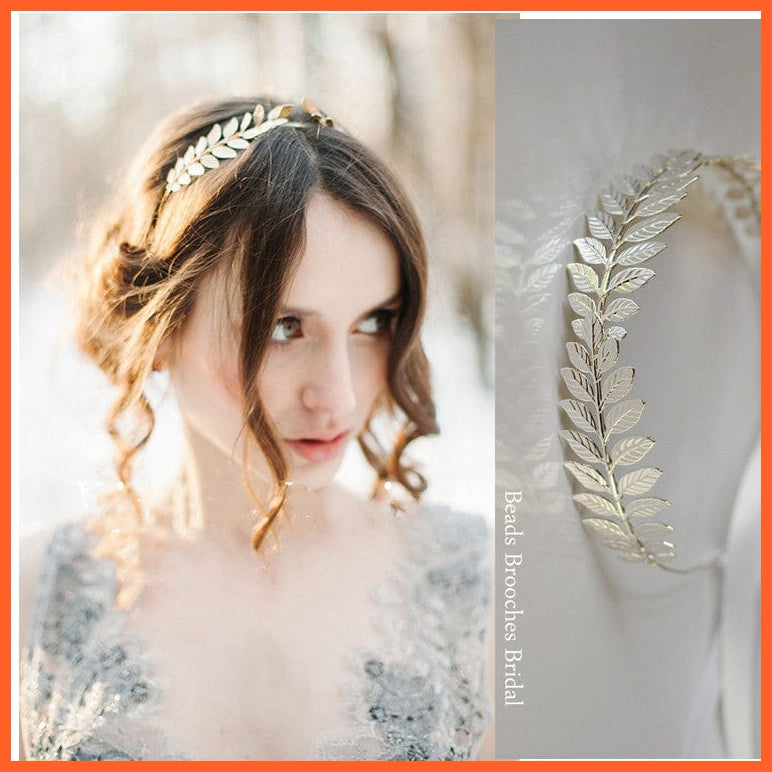whatagift.com.au Headband Fashion Bride beautiful Metal Leaves crown hair band | Women hair Accessories