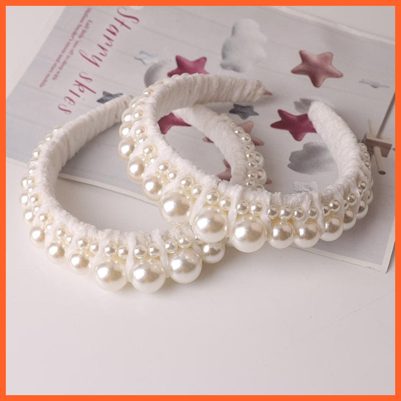 whatagift.com.au Headband Hair Hoop women hairbands | Sweet Beaded Pearl Hair Accessories
