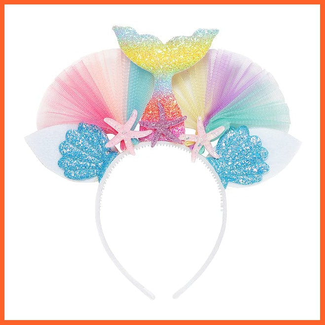 whatagift.com.au Headband J Mermaid Kids Sequin Headband | Princess Party Lace Hair Accessories Photo Props