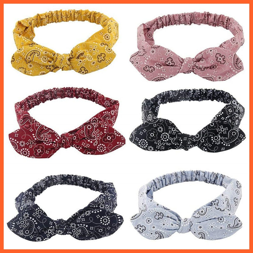 whatagift.com.au Headband New Boho Soft Solid Print Headbands | Vintage Cross Knot Elastic Turban Bandanas