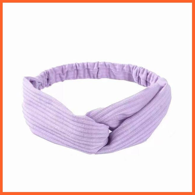 whatagift.com.au Headband New Boho Soft Solid Print Headbands | Vintage Cross Knot Elastic Turban Bandanas