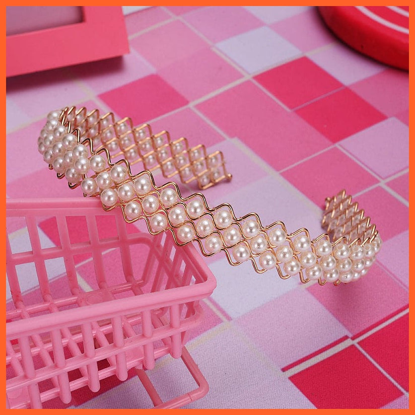 whatagift.com.au Headband New Fashion Pearls Hair Band | Versatile Simple Headband for Women