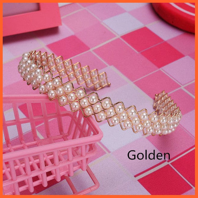 whatagift.com.au Headband New Fashion Pearls Hair Band | Versatile Simple Headband for Women