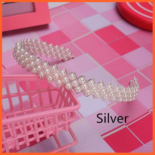 whatagift.com.au Headband New Fashion Pearls Hair Band | Versatile Simple Headband for Women