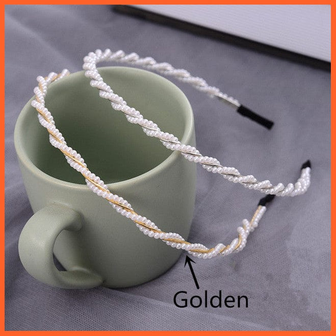 whatagift.com.au Headband New Fashion Pearls Hair Band | Versatile Simple Headband for Women