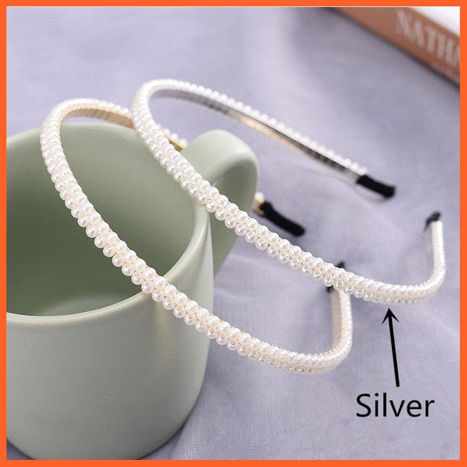 whatagift.com.au Headband New Fashion Pearls Hair Band | Versatile Simple Headband for Women