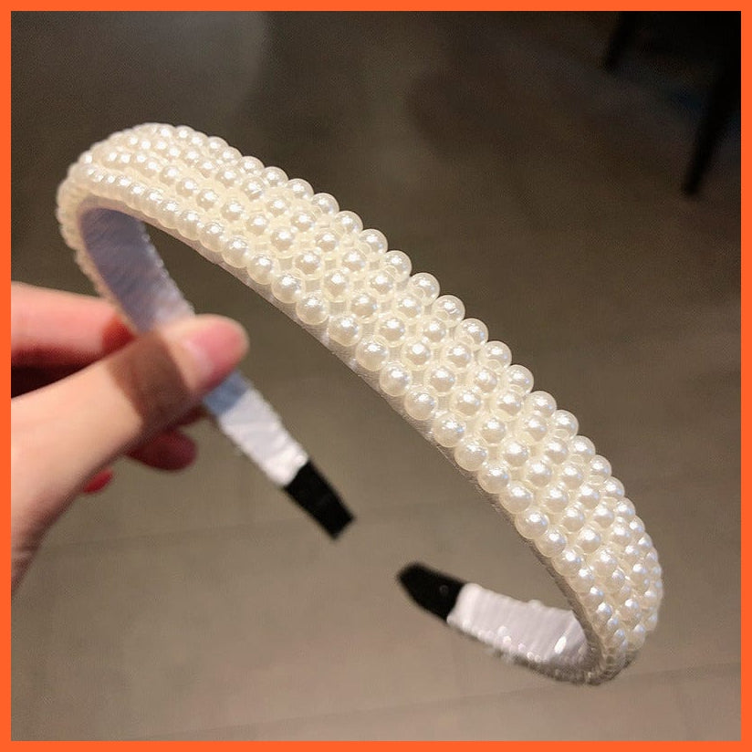 whatagift.com.au Headband New Fashion Pearls Hair Band | Versatile Simple Headband for Women