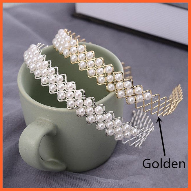whatagift.com.au Headband New Fashion Pearls Hair Band | Versatile Simple Headband for Women