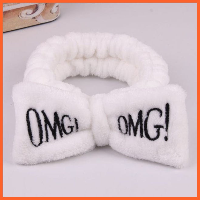 whatagift.com.au Headband New OMG Letter Coral Fleece Bow Hairbands | Headwear Turban Hair Accessories