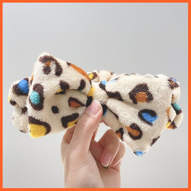 whatagift.com.au Headband New OMG Letter Coral Fleece Bow Hairbands | Headwear Turban Hair Accessories