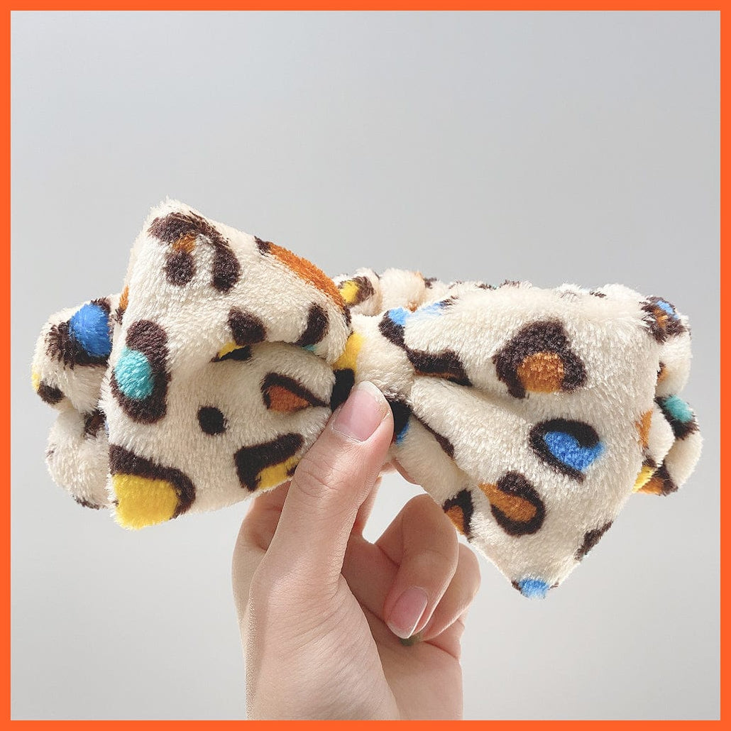 whatagift.com.au Headband New OMG Letter Coral Fleece Bow Hairbands | Headwear Turban Hair Accessories