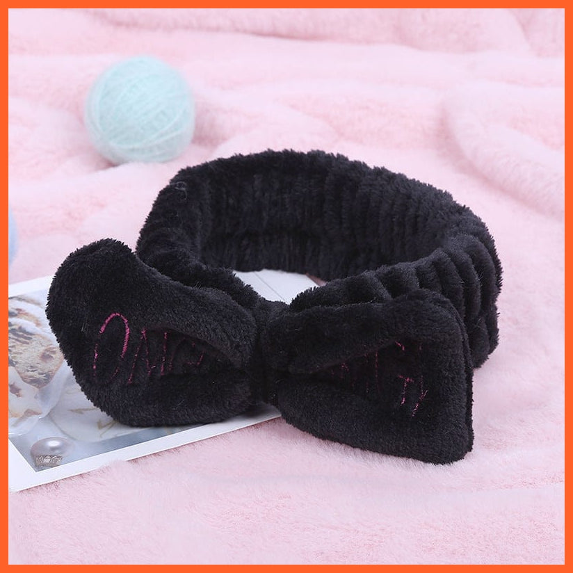whatagift.com.au Headband New OMG Letter Coral Fleece Bow Hairbands | Headwear Turban Hair Accessories