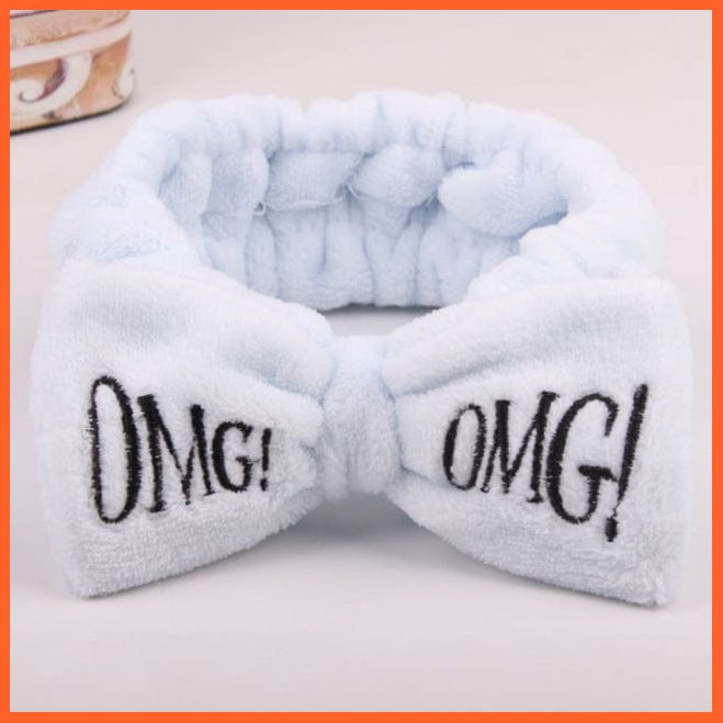 whatagift.com.au Headband New OMG Letter Coral Fleece Bow Hairbands | Headwear Turban Hair Accessories