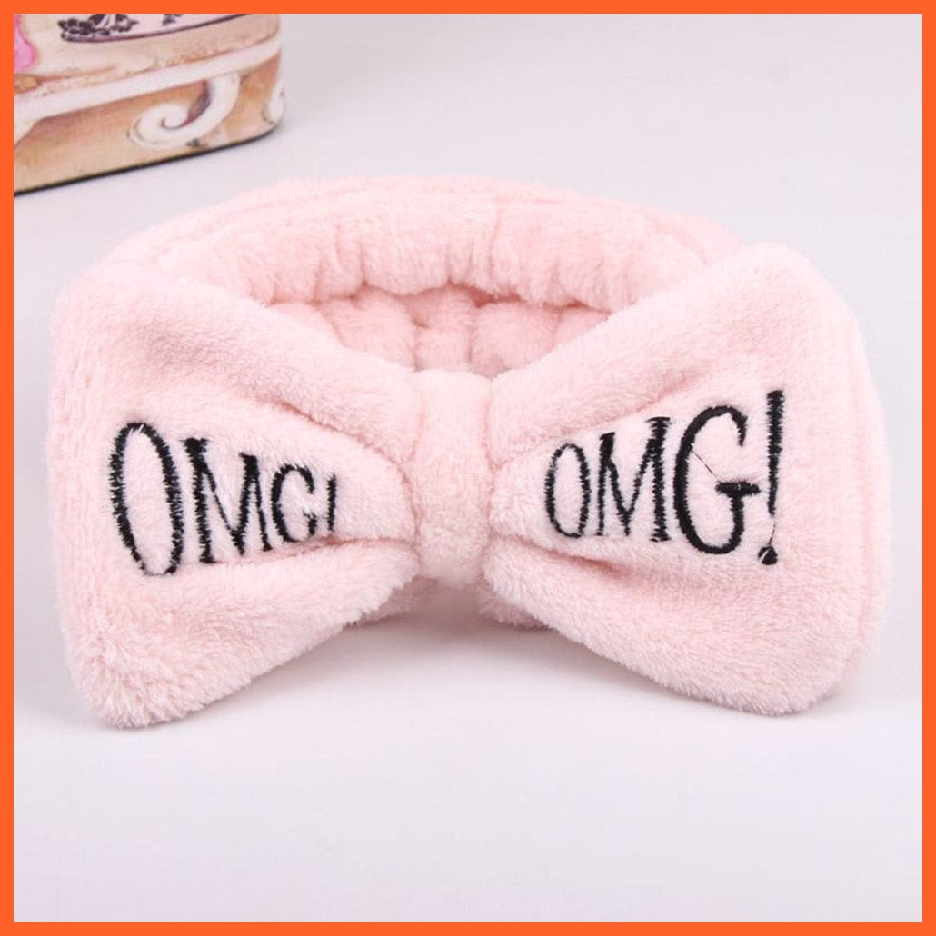 whatagift.com.au Headband New OMG Letter Coral Fleece Bow Hairbands | Headwear Turban Hair Accessories
