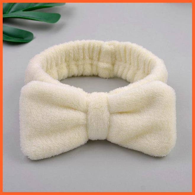 whatagift.com.au Headband New OMG Letter Coral Fleece Bow Hairbands | Headwear Turban Hair Accessories