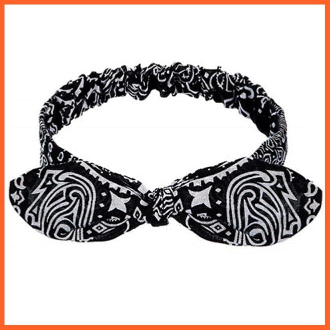 whatagift.com.au Headband S1-Black New Boho Soft Solid Print Headbands | Vintage Cross Knot Elastic Turban Bandanas