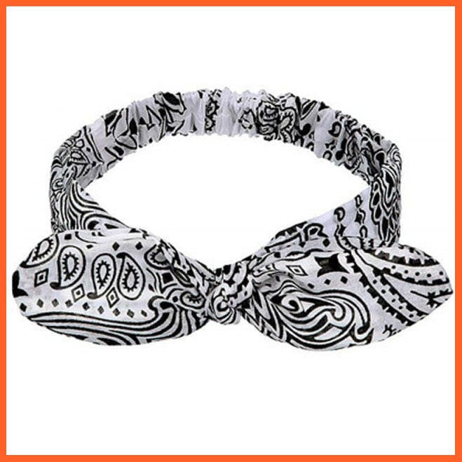 whatagift.com.au Headband S1-White Copy of New Boho Soft Solid Print Headbands | Vintage Cross Knot Elastic Turban Bandanas