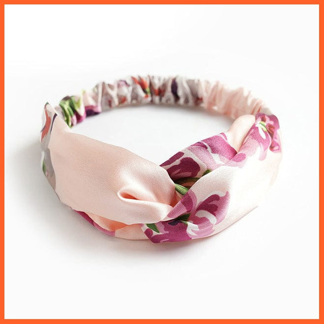 whatagift.com.au Headband S11 New Boho Soft Solid Print Headbands | Vintage Cross Knot Elastic Turban Bandanas