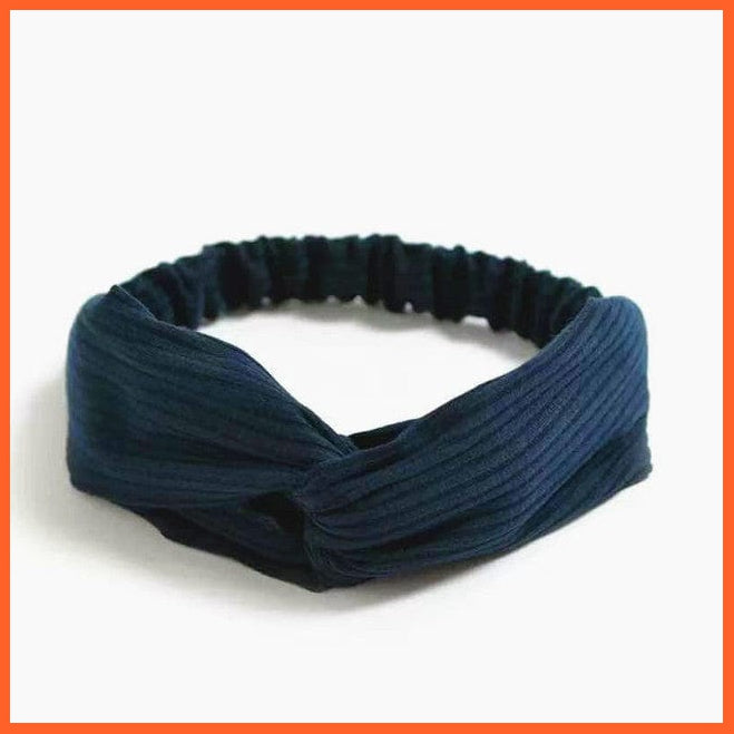 whatagift.com.au Headband S19 New Boho Soft Solid Print Headbands | Vintage Cross Knot Elastic Turban Bandanas