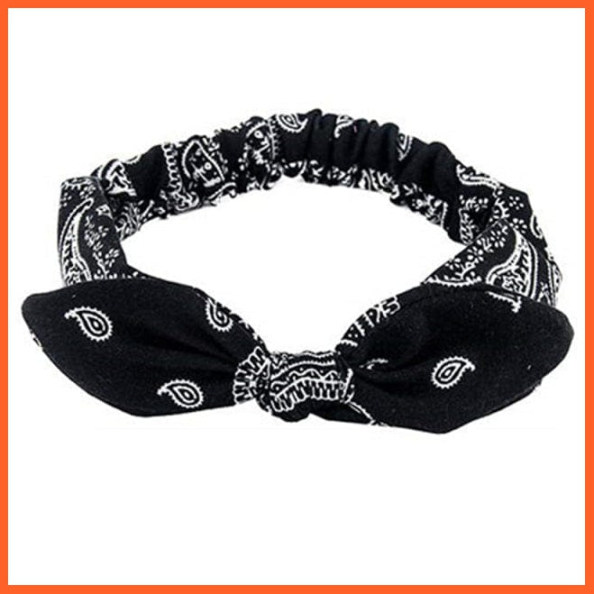 whatagift.com.au Headband S2-Black New Boho Soft Solid Print Headbands | Vintage Cross Knot Elastic Turban Bandanas