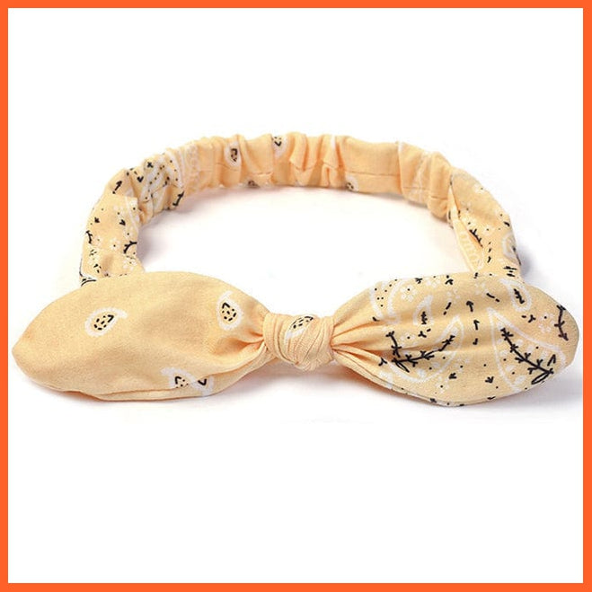 whatagift.com.au Headband S2-Light Yellow New Boho Soft Solid Print Headbands | Vintage Cross Knot Elastic Turban Bandanas