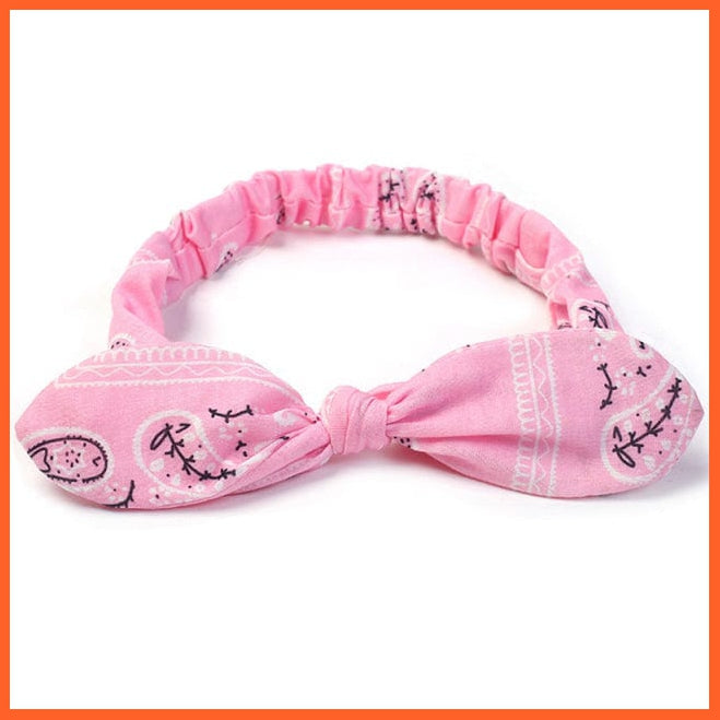 whatagift.com.au Headband S2-Pink New Boho Soft Solid Print Headbands | Vintage Cross Knot Elastic Turban Bandanas