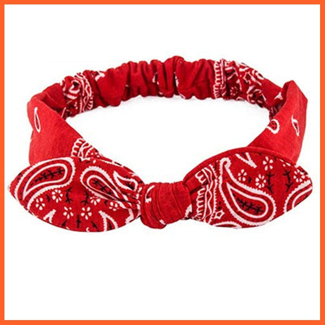 whatagift.com.au Headband S2-Red New Boho Soft Solid Print Headbands | Vintage Cross Knot Elastic Turban Bandanas