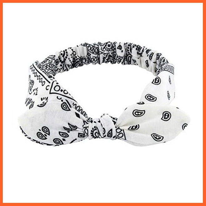 whatagift.com.au Headband S2-White New Boho Soft Solid Print Headbands | Vintage Cross Knot Elastic Turban Bandanas
