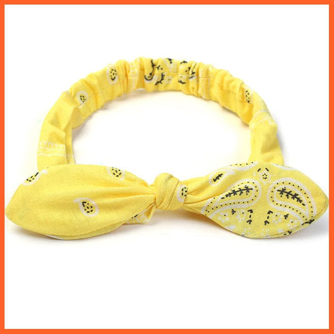 whatagift.com.au Headband S2-Yellow New Boho Soft Solid Print Headbands | Vintage Cross Knot Elastic Turban Bandanas