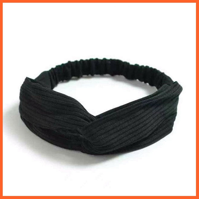 whatagift.com.au Headband S20 Copy of New Boho Soft Solid Print Headbands | Vintage Cross Knot Elastic Turban Bandanas