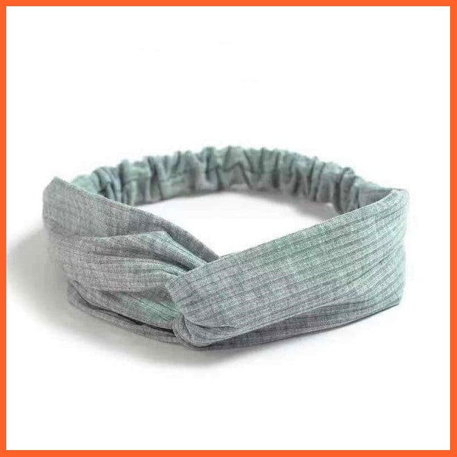 whatagift.com.au Headband S21 New Boho Soft Solid Print Headbands | Vintage Cross Knot Elastic Turban Bandanas