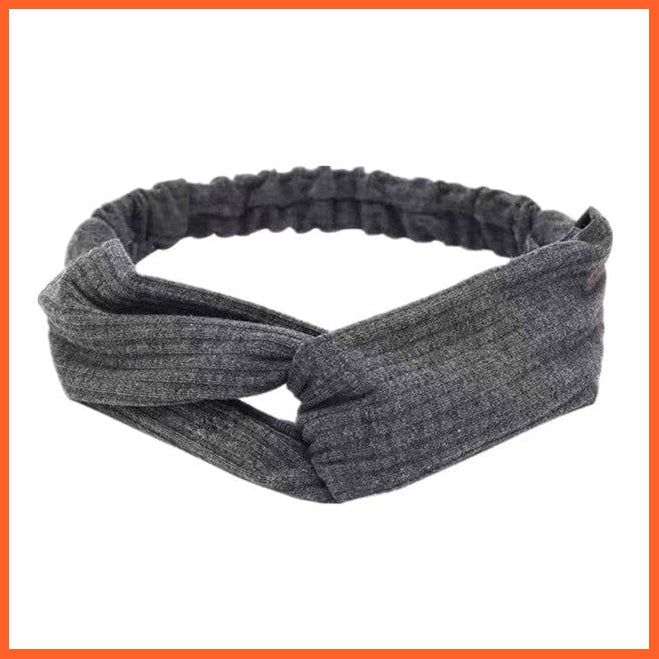 whatagift.com.au Headband S23 New Boho Soft Solid Print Headbands | Vintage Cross Knot Elastic Turban Bandanas