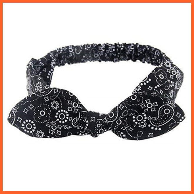 whatagift.com.au Headband S3-Black New Boho Soft Solid Print Headbands | Vintage Cross Knot Elastic Turban Bandanas