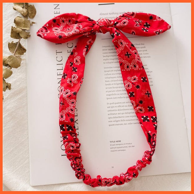 whatagift.com.au Headband S3-Red New Boho Soft Solid Print Headbands | Vintage Cross Knot Elastic Turban Bandanas