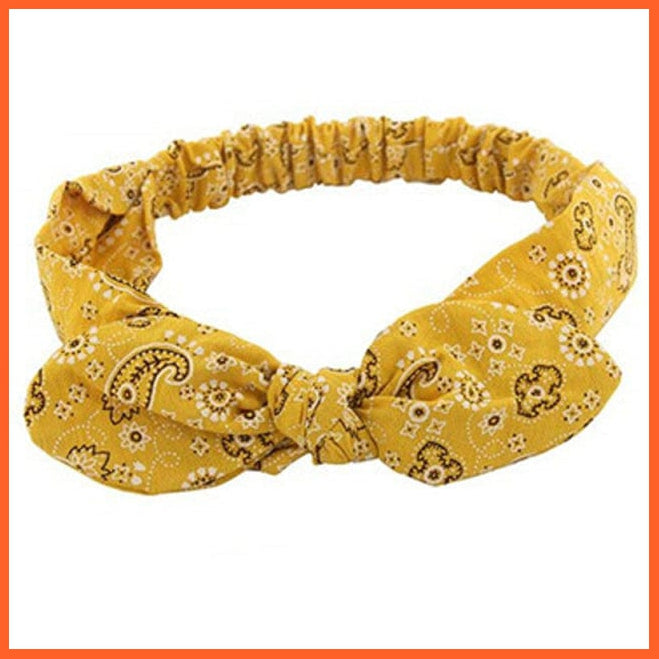 whatagift.com.au Headband S3-Yellow New Boho Soft Solid Print Headbands | Vintage Cross Knot Elastic Turban Bandanas