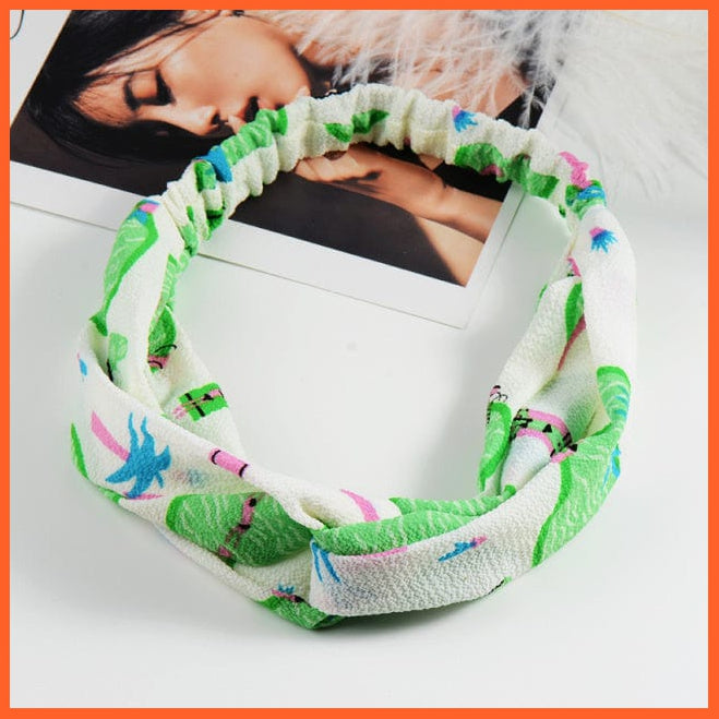 whatagift.com.au Headband S4 New Boho Soft Solid Print Headbands | Vintage Cross Knot Elastic Turban Bandanas