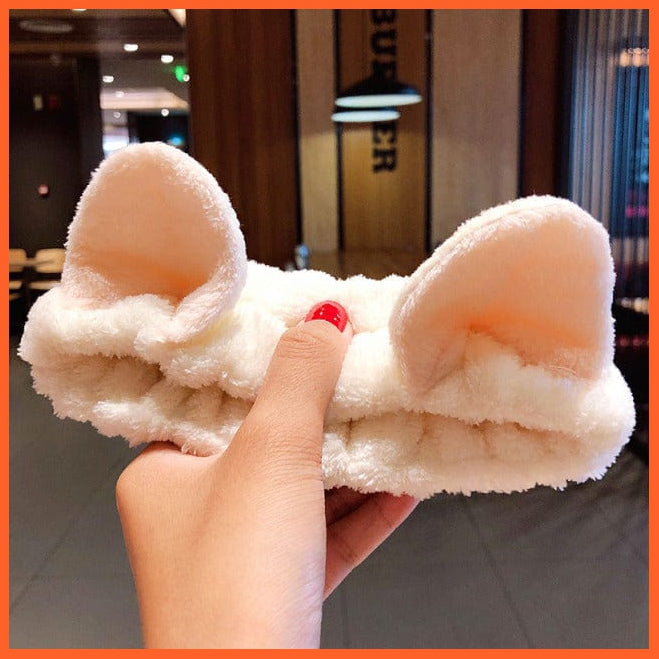 whatagift.com.au Headband Soft Warm Coral Fleece Bow Animal Headband | Women Girls Turban Hair Accessories