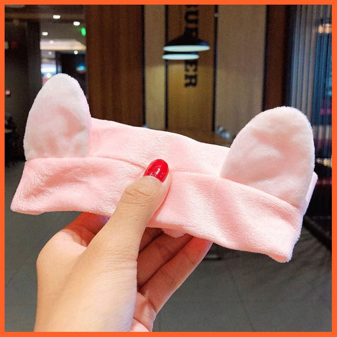 whatagift.com.au Headband Soft Warm Coral Fleece Bow Animal Headband | Women Girls Turban Hair Accessories