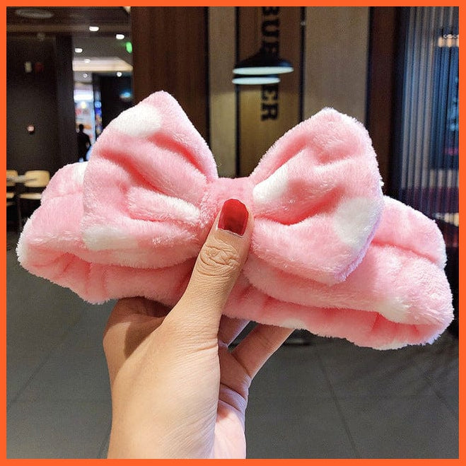 whatagift.com.au Headband Soft Warm Coral Fleece Bow Animal Headband | Women Girls Turban Hair Accessories