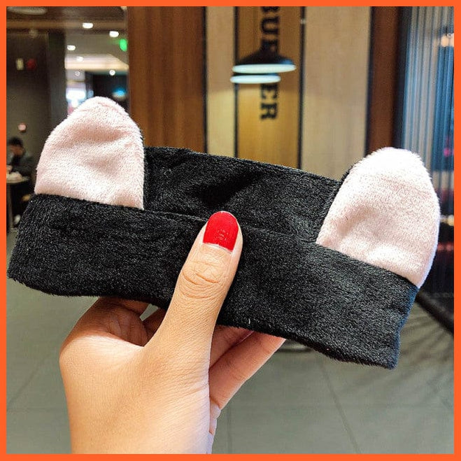 whatagift.com.au Headband Soft Warm Coral Fleece Bow Animal Headband | Women Girls Turban Hair Accessories