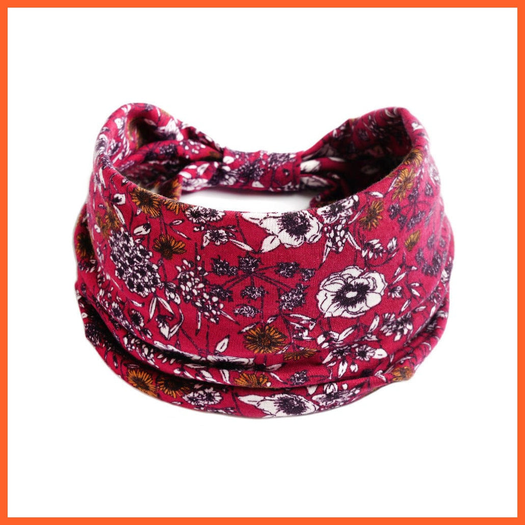 whatagift.com.au Headband Summer Bohemian Bandanas | Headbands Yoga Exercise Cotton Printed Scrunchies