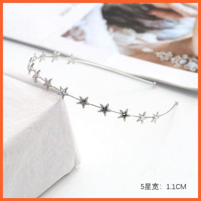 whatagift.com.au Headband T10-Silver Colorful Rhinestone Flower Leaf Hair Hoop Headband | Women Bezel Hair Band