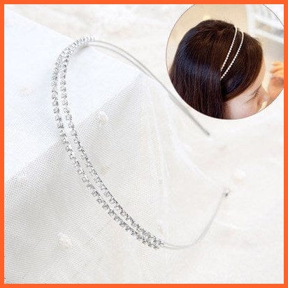whatagift.com.au Headband T6-Silver Colorful Rhinestone Flower Leaf Hair Hoop Headband | Women Bezel Hair Band