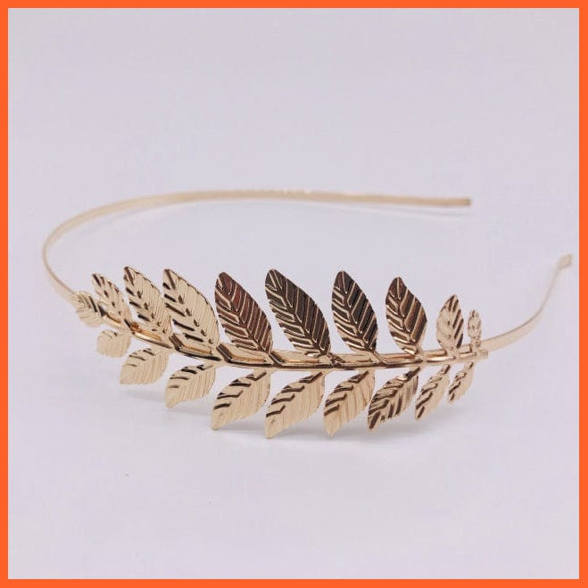 whatagift.com.au Headband T8-Gold Colorful Rhinestone Flower Leaf Hair Hoop Headband | Women Bezel Hair Band